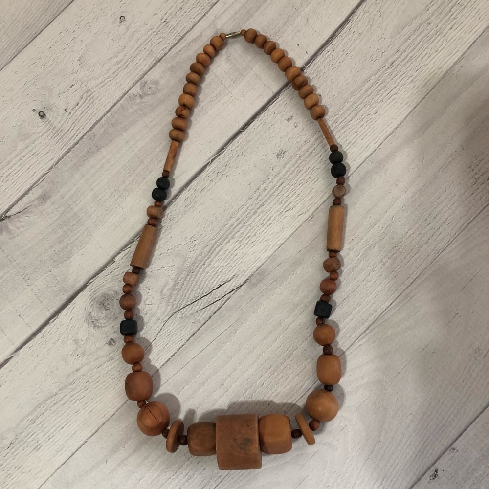 Wooden beaded necklace
